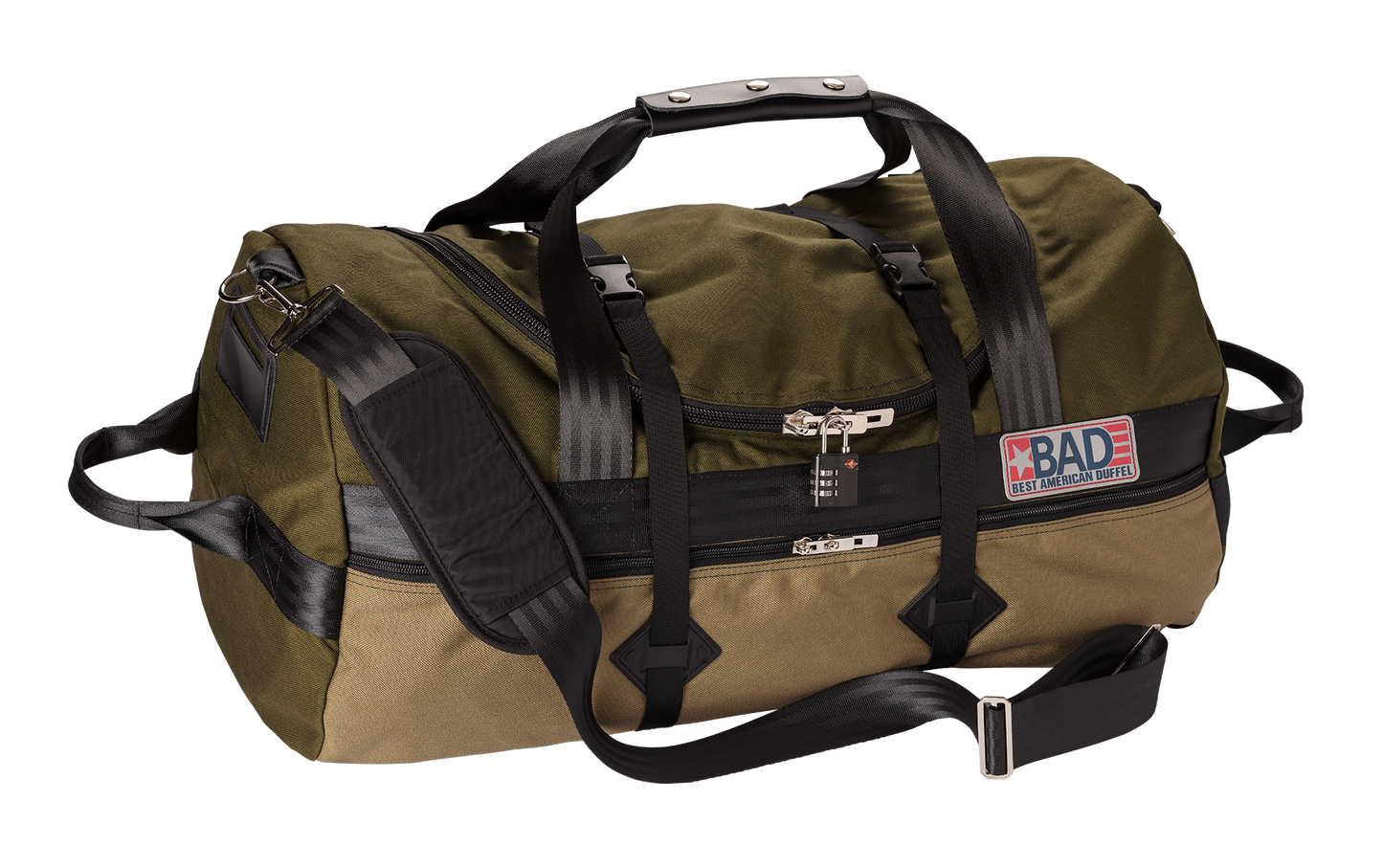 Number 4 Duffel Bag Side Pocket Moss Khaki