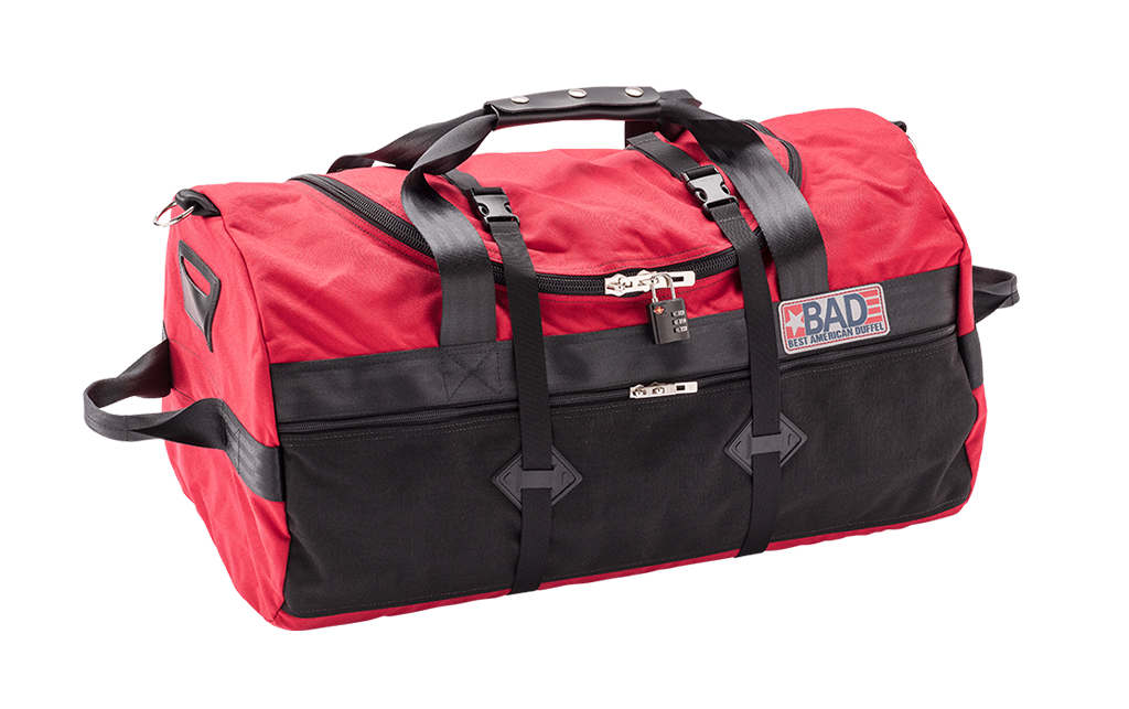 Number 5 Duffel Bag Backpack Red Black