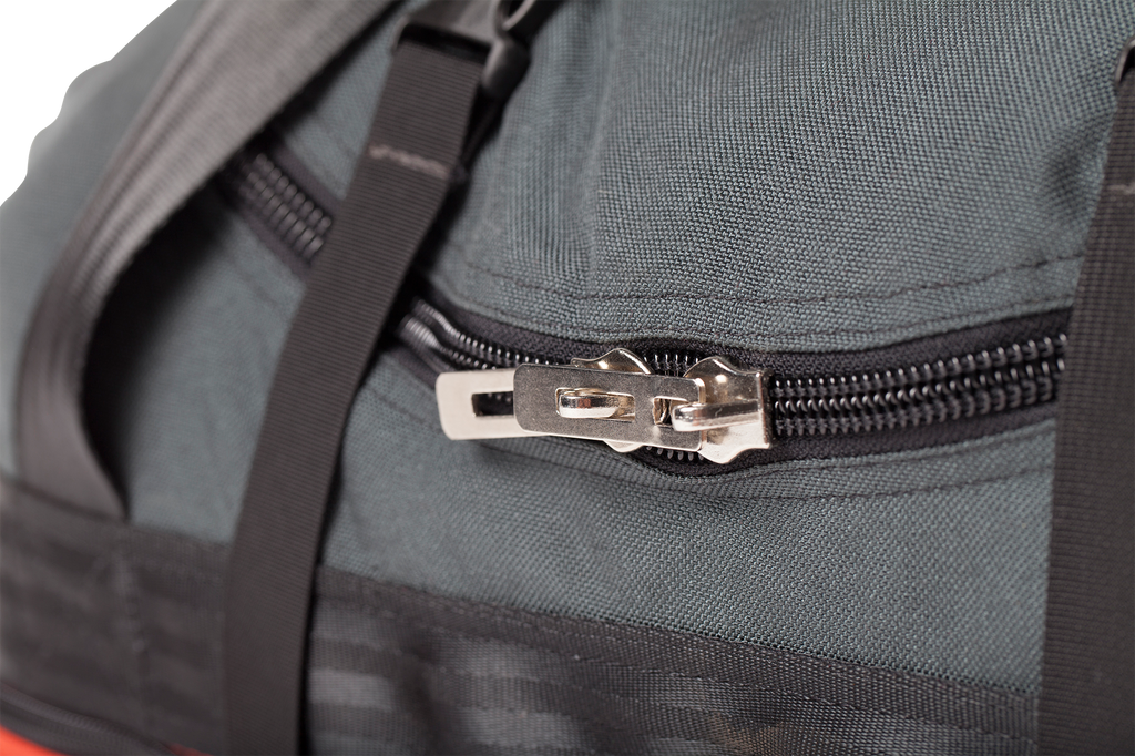 Number 4 Duffel Bag Side Pocket Zipper View
