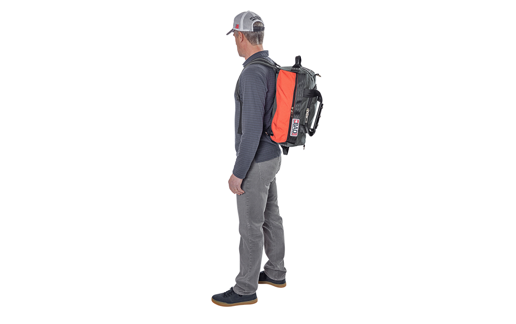 Number 1.5 Backpack Duffel Bag Charcoal Orange