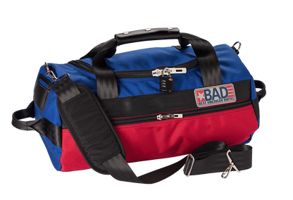 Number 2 Duffel Bag Side Pocket Blue Red